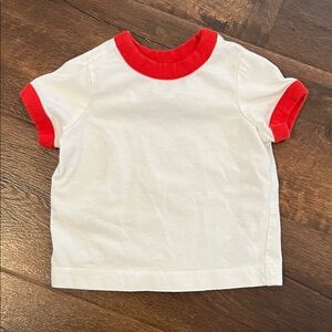 Hanna Andersson White Ringer Tee with Red Trim - 3-6 months